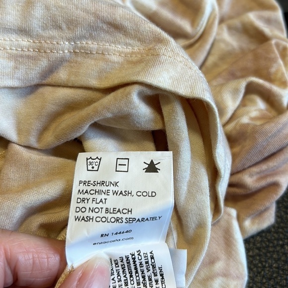 Enza Costa Revolve One Shoulder Tie Dye Jersey Dress Beige Sz XS NEW - Picture 10 of 10